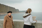 Woman in beret, West Bay, Dorset
