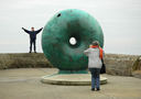 Photo with the seasick doughnut, Brighton