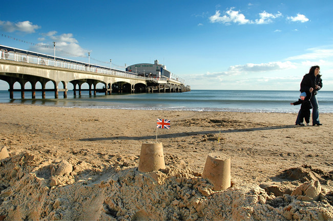 Sandcastle and pier, Bournemouth