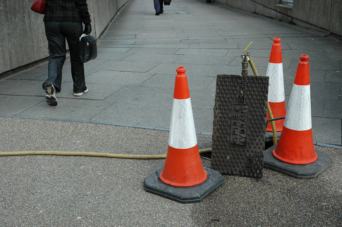 Traffic cones, London