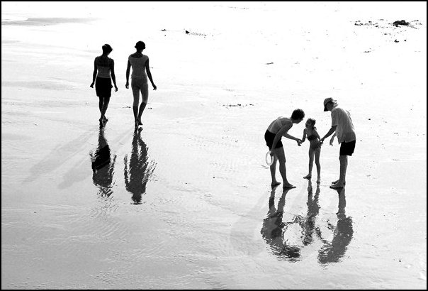 Five people, Bournemouth beach