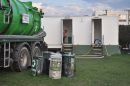 Cleaning the toilets at the end of the day at the Dorset County Show
