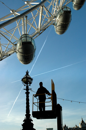 London Eye and lamp post, London