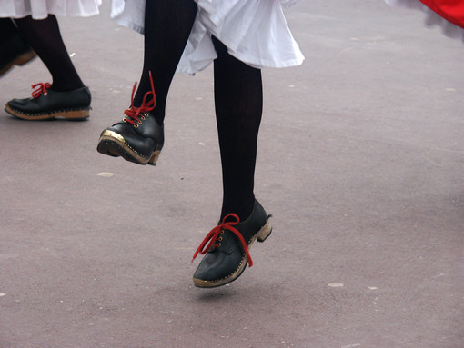 Red laces, Morris dancers, Weymouth